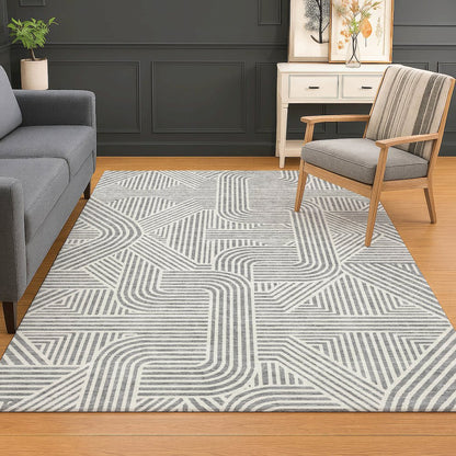 Luxury Washable Indoor/Outdoor The Reserve Gray 5' x 7'6" Rug