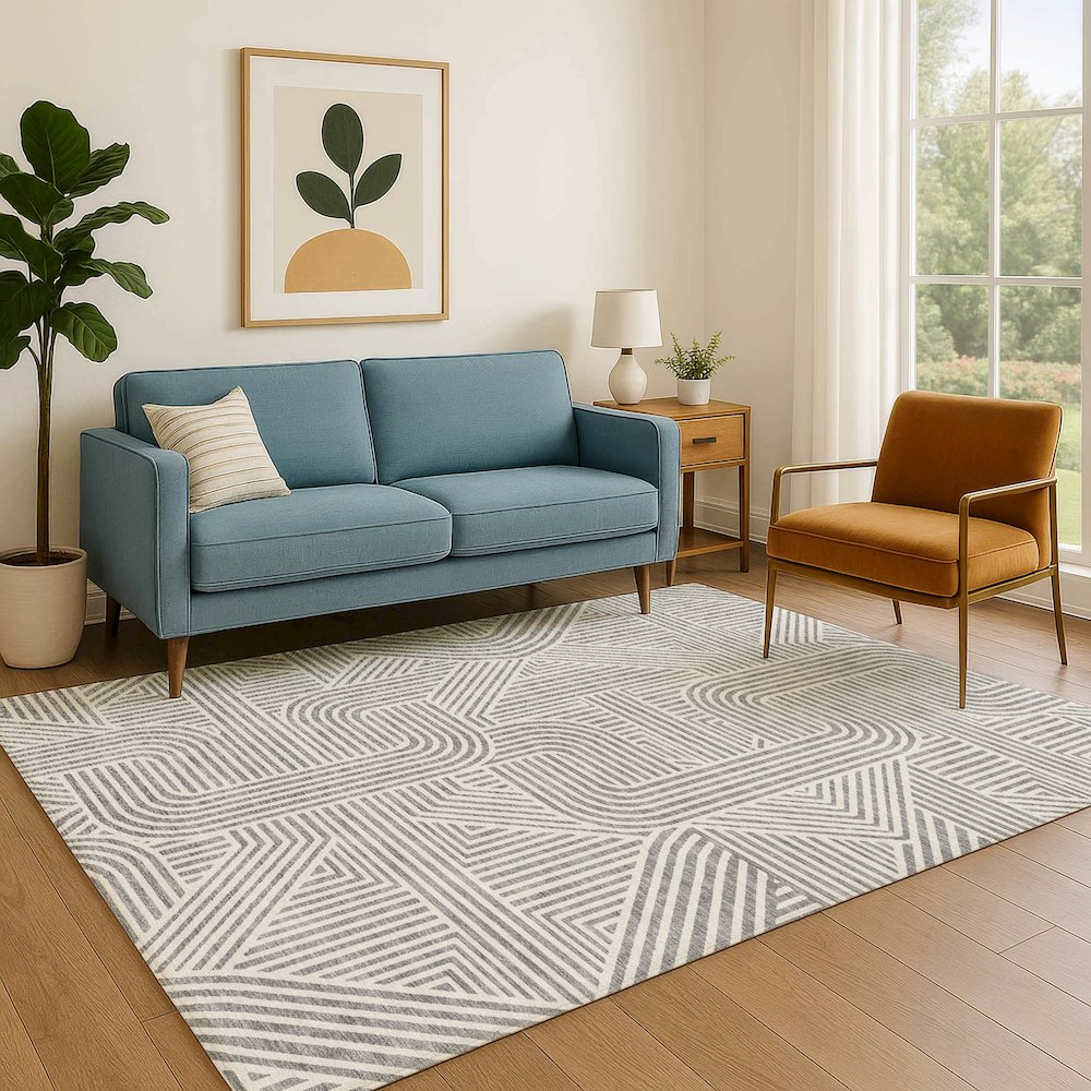 Luxury Washable Indoor/Outdoor The Reserve Gray 5' x 7'6" Rug