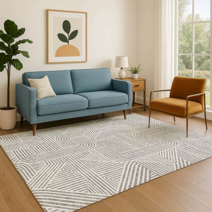 Luxury Washable Indoor/Outdoor The Reserve Gray 5' x 7'6" Rug
