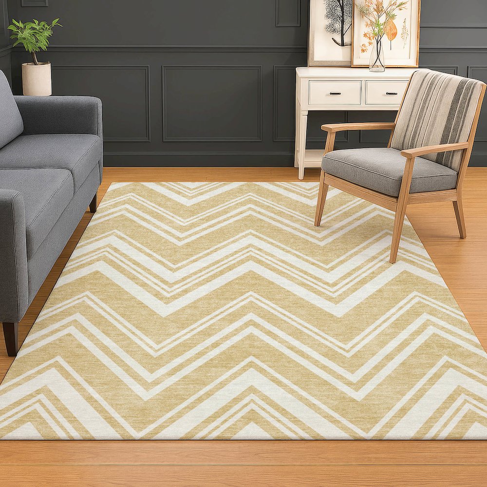 Luxury Washable Indoor/Outdoor The Reserve Honey 5' x 7'6" Rug