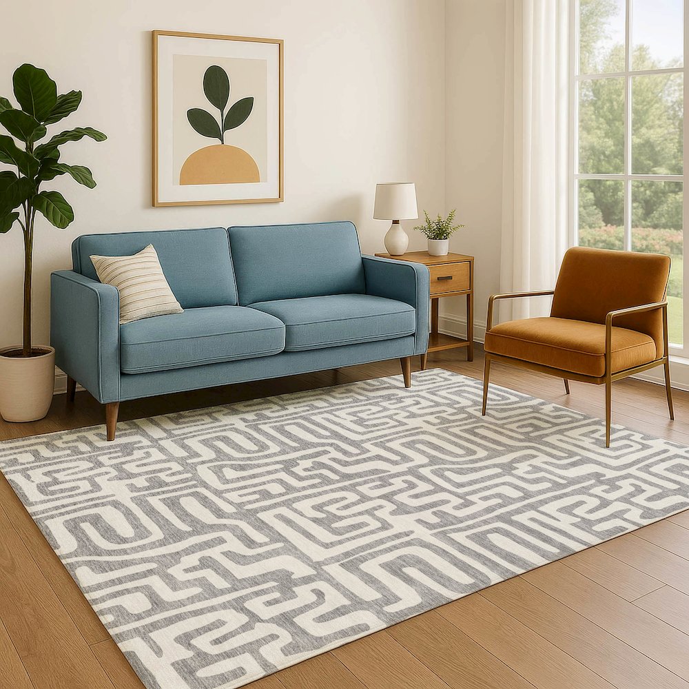 Luxury Washable Indoor/Outdoor The Reserve Gray 5' x 7'6" Rug