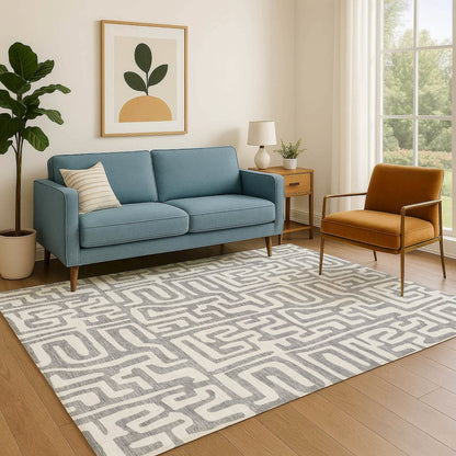Luxury Washable Indoor/Outdoor The Reserve Gray 5' x 7'6" Rug