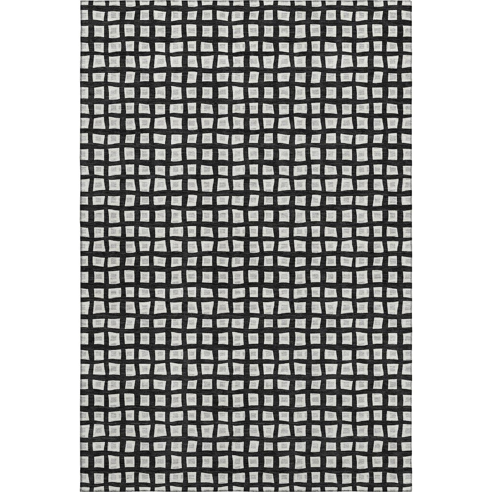 Luxury Washable Indoor/Outdoor The Reserve Black 5' x 7'6" Rug