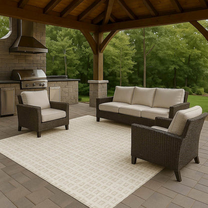Luxury Washable Indoor/Outdoor The Reserve Ivory 5' x 7'6" Rug