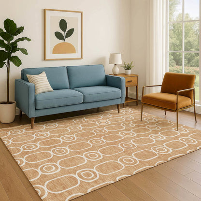 Luxury Washable Indoor/Outdoor The Reserve Copper 5' x 7'6" Rug