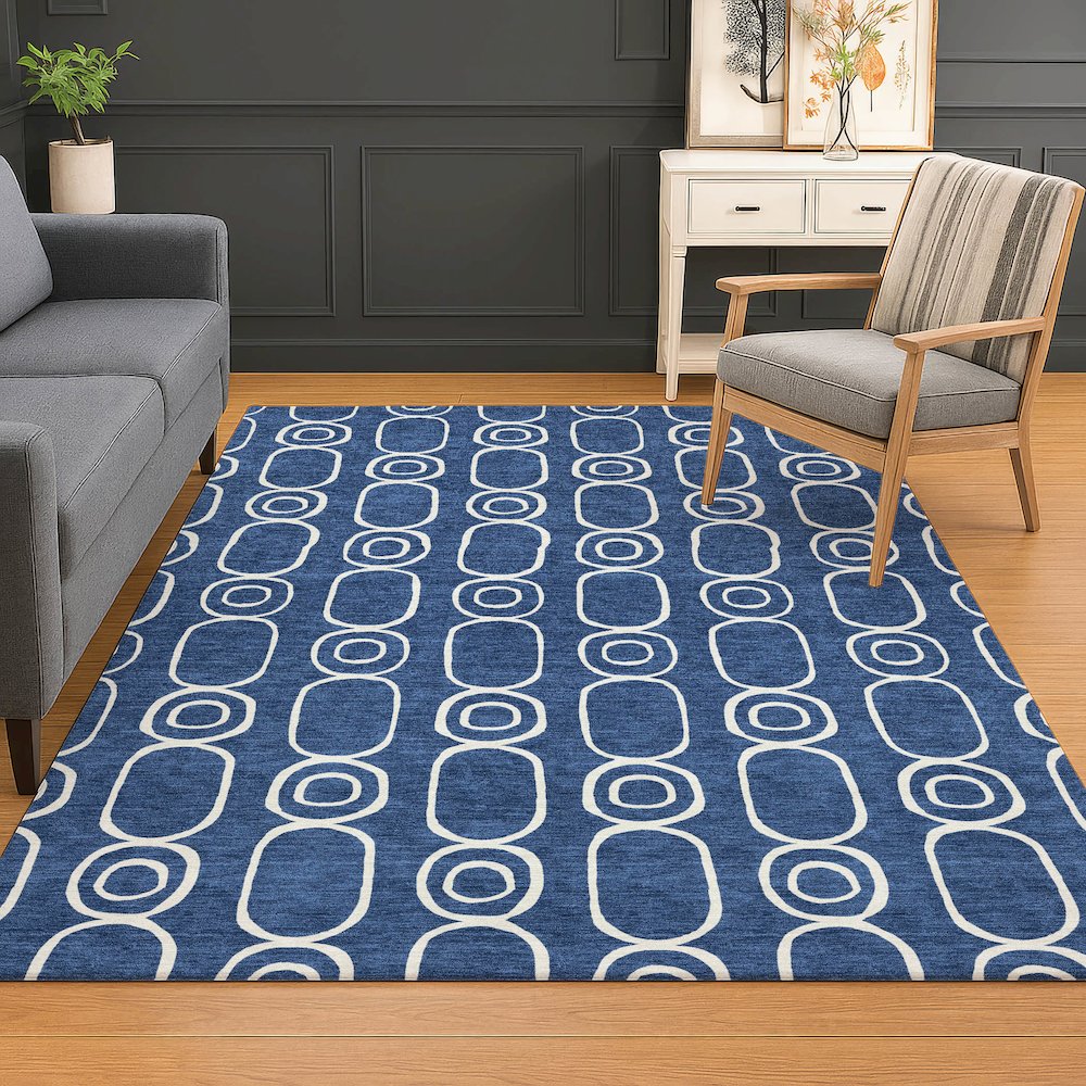Luxury Washable Indoor/Outdoor The Reserve Navy 5' x 7'6" Rug