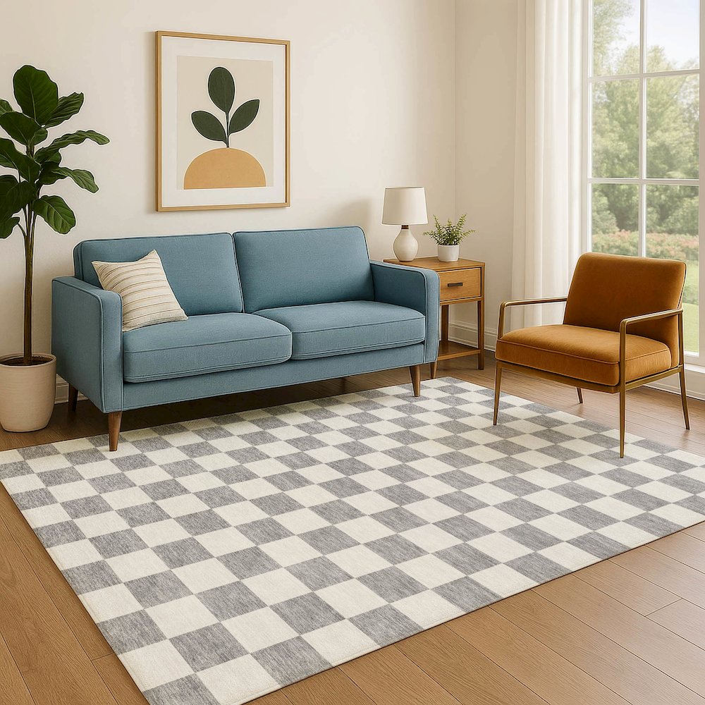 Luxury Washable Indoor/Outdoor The Reserve Gray 5' x 7'6" Rug