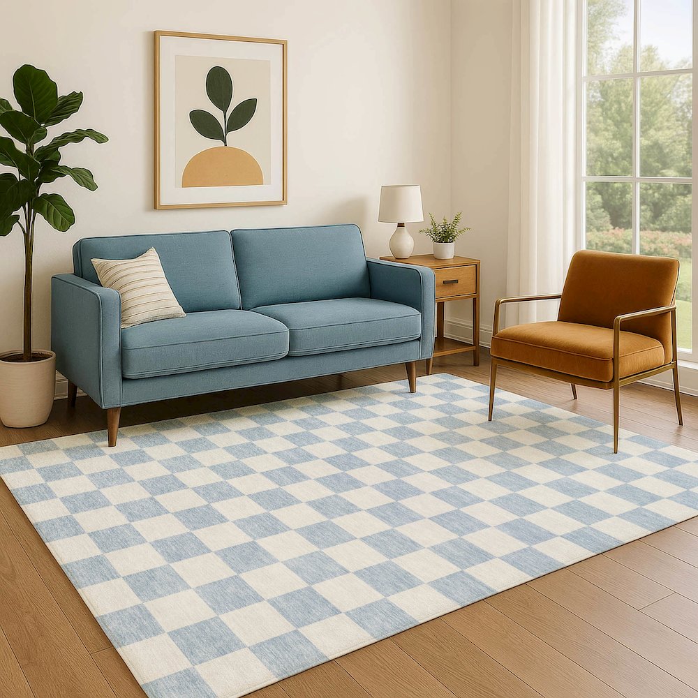 Luxury Washable Indoor/Outdoor The Reserve Sky 5' x 7'6" Rug
