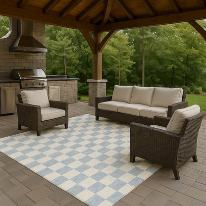 Luxury Washable Indoor/Outdoor The Reserve Sky 5' x 7'6" Rug