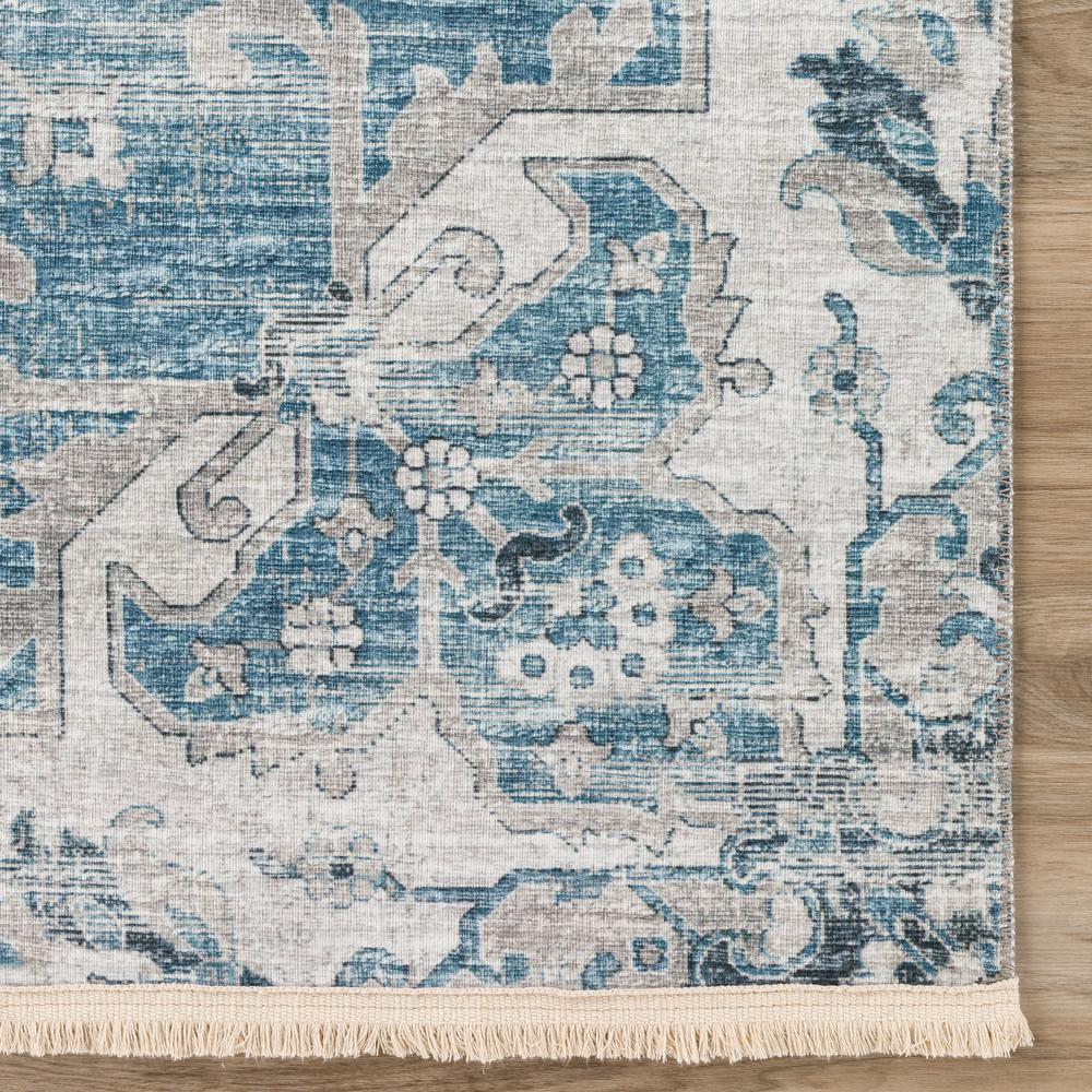 Indoor/Outdoor Marbella MB3 Denim Washable 2'3" x 12' Runner Rug