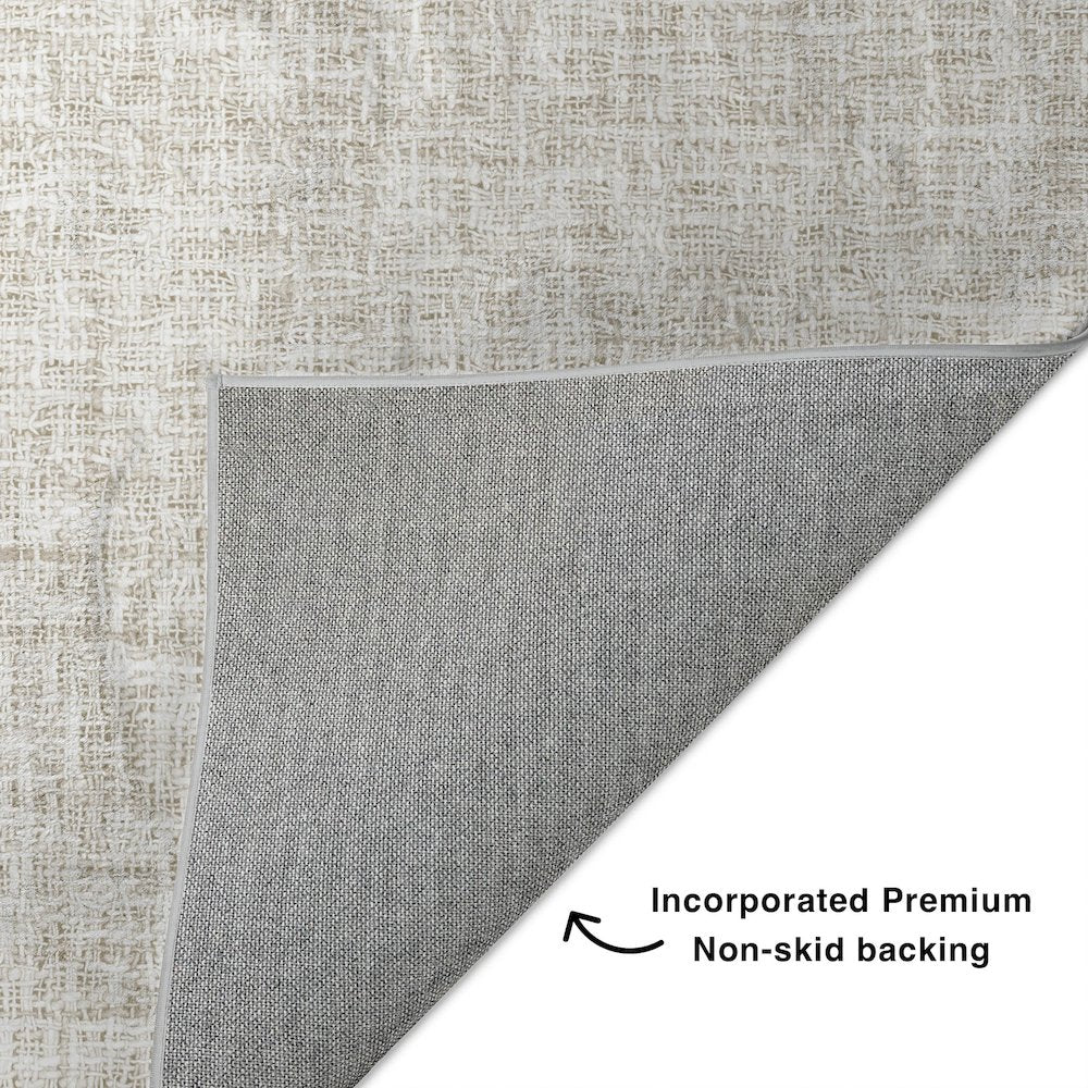 Luxury Washable Voyage VY1 Ivory 2'6" x 3'10" Rug