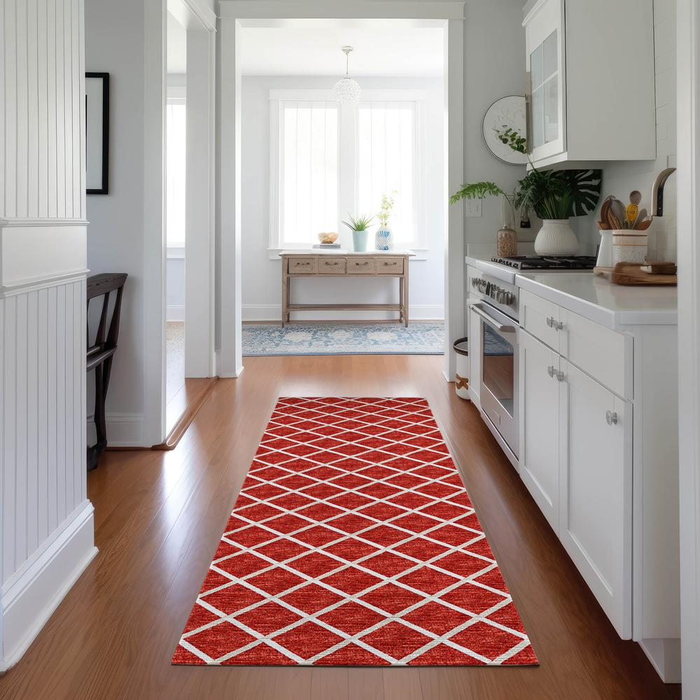 Indoor/Outdoor York YO1 Red Washable 2'3" x 7'6" Rug