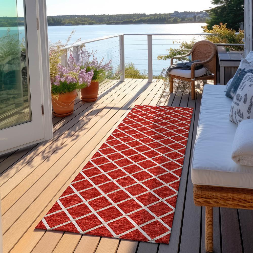 Indoor/Outdoor York YO1 Red Washable 2'3" x 7'6" Rug