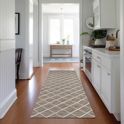 Indoor/Outdoor York YO1 Taupe Washable 2'3" x 7'6" Rug