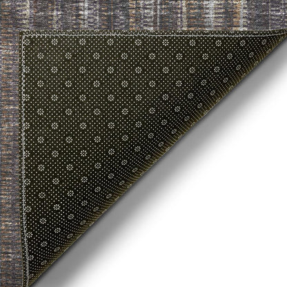 Waverly Brown Contemporary Striped 9' x 12' Area Rug Brown AWA31