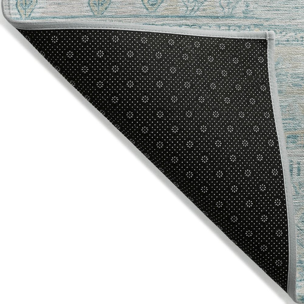 Machine Washable Indoor/Outdoor Chantille Teal 3' x 5' Rug