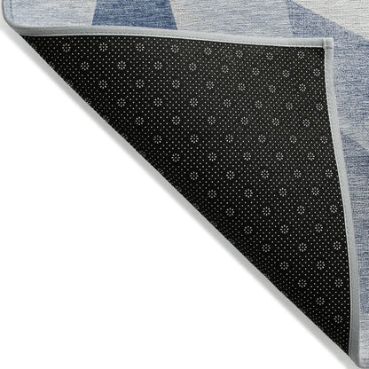 Machine Washable Indoor/Outdoor Chantille Denim 3' x 5' Rug