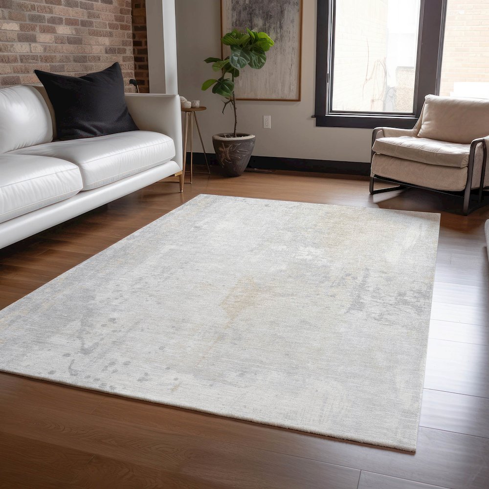 Machine Washable Indoor/Outdoor Chantille Ivory 8' x 10' Rug