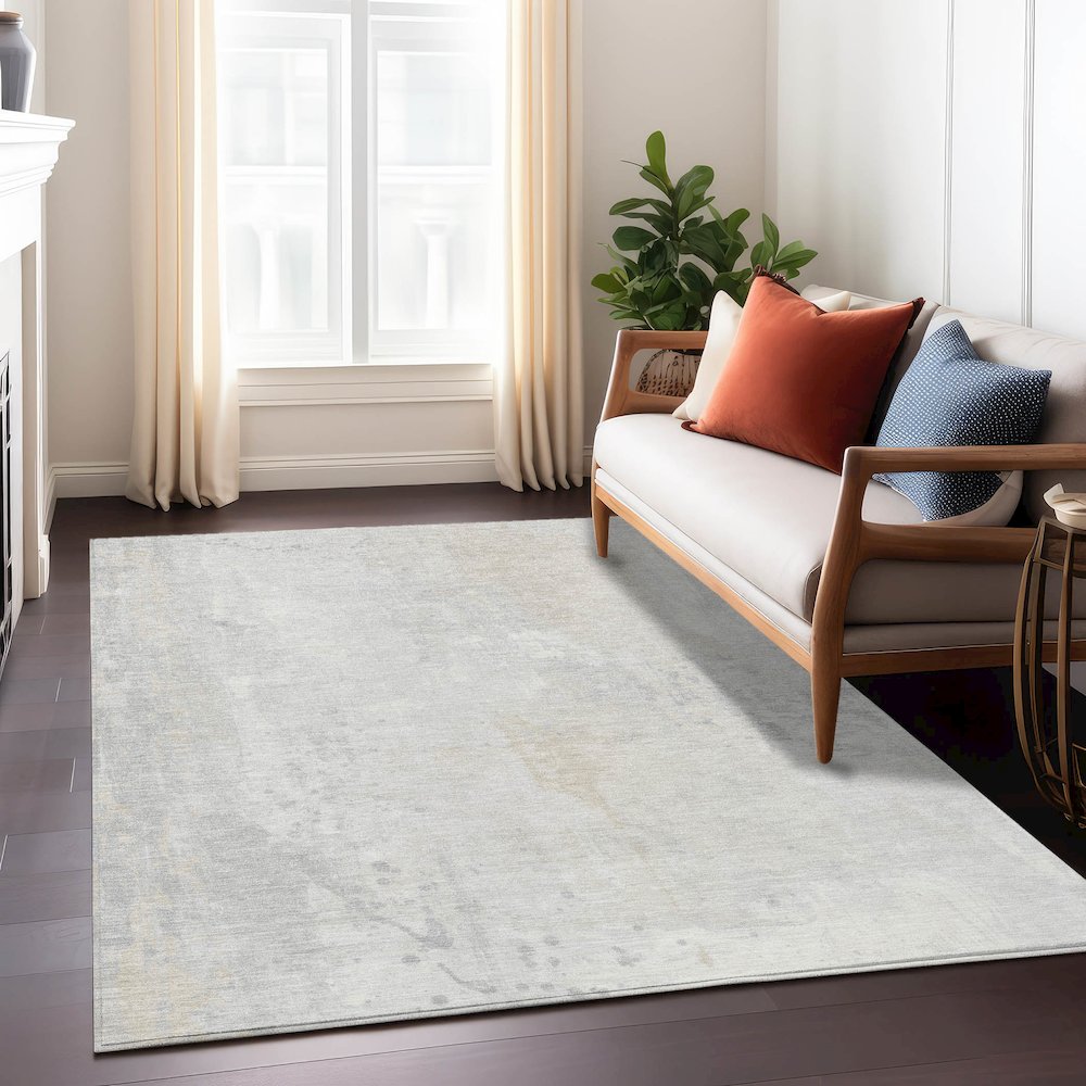 Machine Washable Indoor/Outdoor Chantille Ivory 8' x 10' Rug