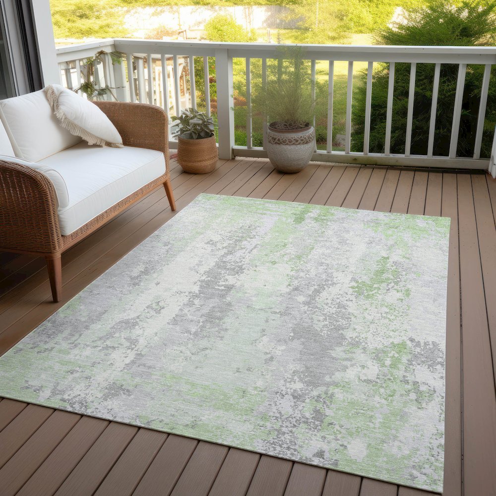 Machine Washable Indoor/Outdoor Chantille Aloe 8' x 10' Rug
