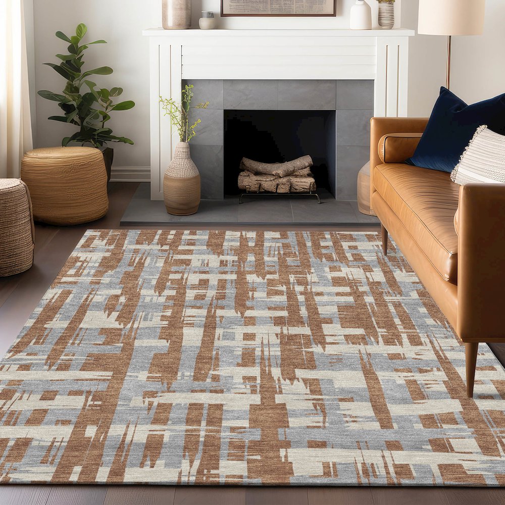 Machine Washable Indoor/Outdoor Chantille Paprika 8' x 10' Rug