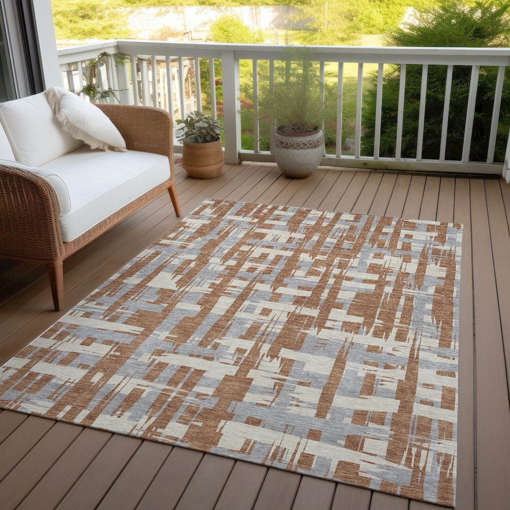 Machine Washable Indoor/Outdoor Chantille Paprika 8' x 10' Rug