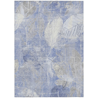 Machine Washable Indoor/Outdoor Chantille Denim 8' x 10' Rug