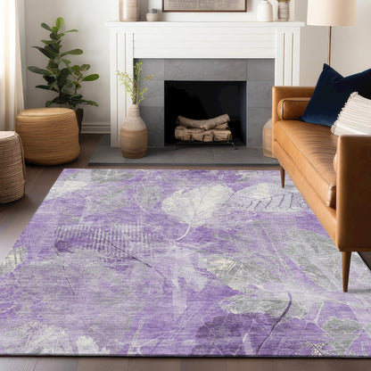 Machine Washable Indoor/Outdoor Chantille Lavender 8' x 10' Rug