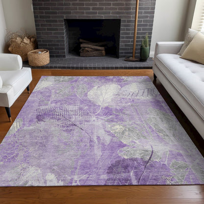 Machine Washable Indoor/Outdoor Chantille Lavender 8' x 10' Rug