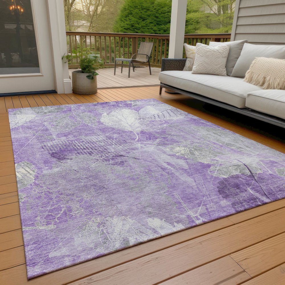 Machine Washable Indoor/Outdoor Chantille Lavender 8' x 10' Rug