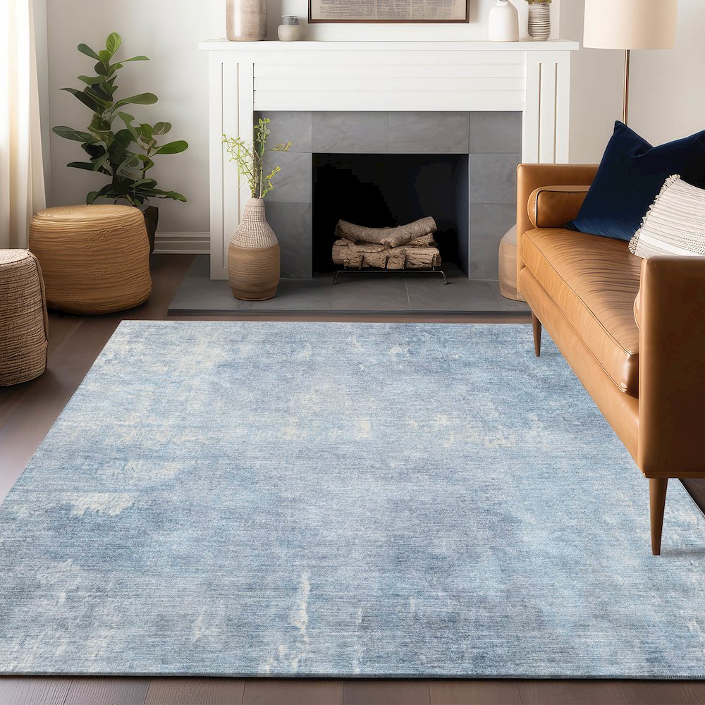 Machine Washable Indoor/Outdoor Chantille Sky 8' x 10' Rug