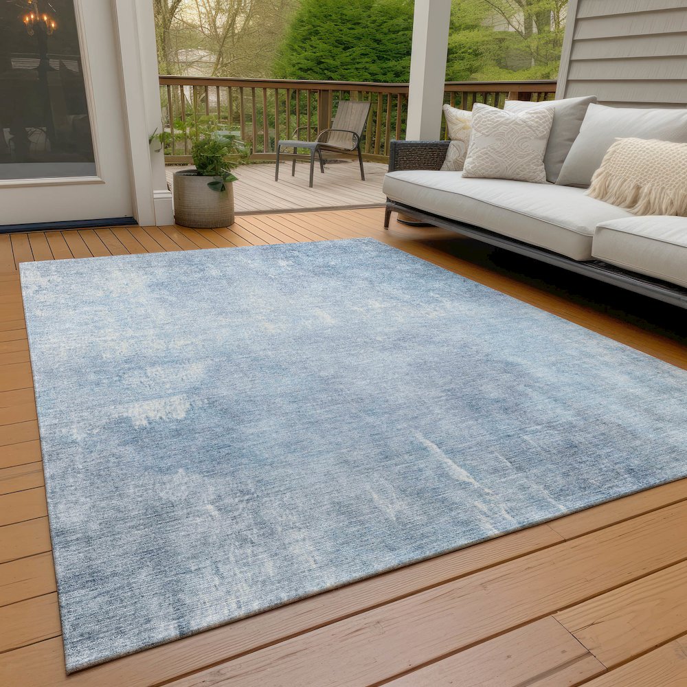 Machine Washable Indoor/Outdoor Chantille Sky 8' x 10' Rug