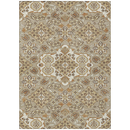 Machine Washable Indoor/Outdoor Chantille Taupe 8' x 10' Rug