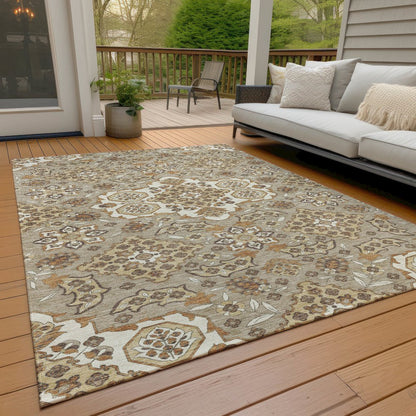 Machine Washable Indoor/Outdoor Chantille Taupe 8' x 10' Rug