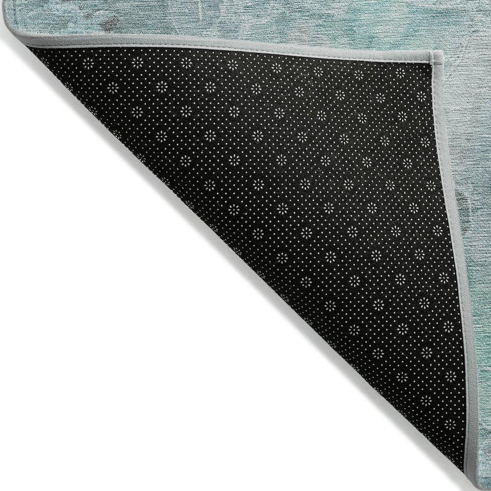 Machine Washable Indoor/Outdoor Chantille Teal 3' x 5' Rug