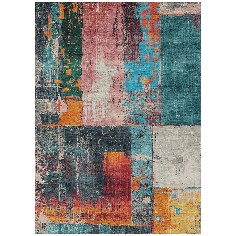 Machine Washable Indoor/Outdoor Chantille Teal 8' x 10' Rug