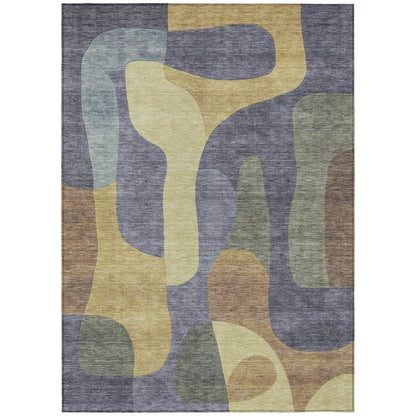 Machine Washable Indoor/Outdoor Chantille Purple 8' x 10' Rug