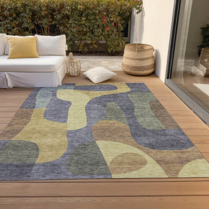 Machine Washable Indoor/Outdoor Chantille Purple 8' x 10' Rug