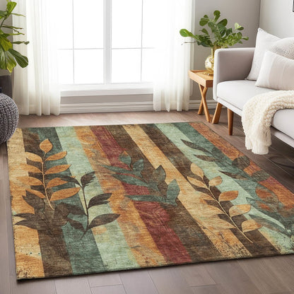 Machine Washable Indoor/Outdoor Chantille Wheat 8' x 10' Rug
