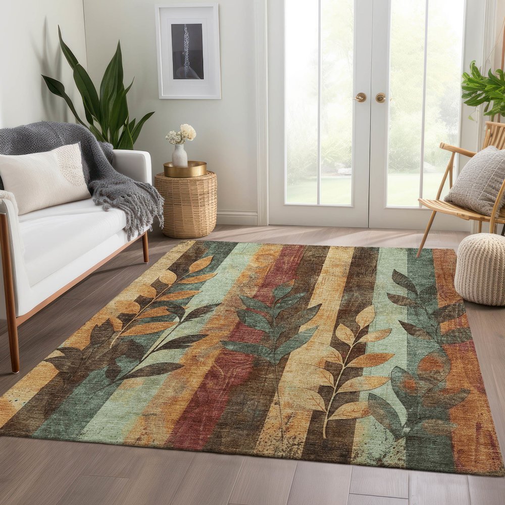 Machine Washable Indoor/Outdoor Chantille Wheat 8' x 10' Rug
