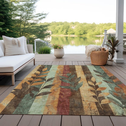 Machine Washable Indoor/Outdoor Chantille Wheat 8' x 10' Rug