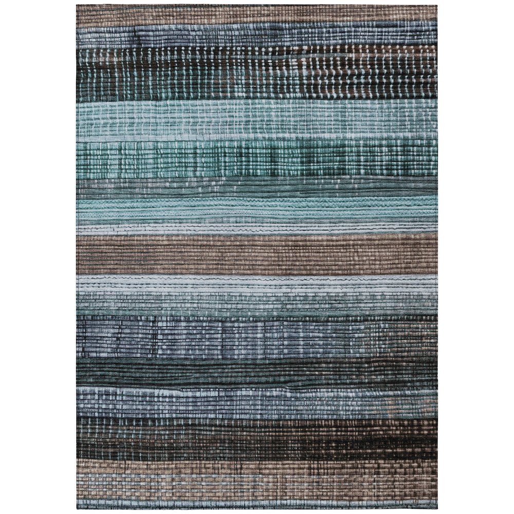 Machine Washable Indoor/Outdoor Chantille Teal 8' x 10' Rug