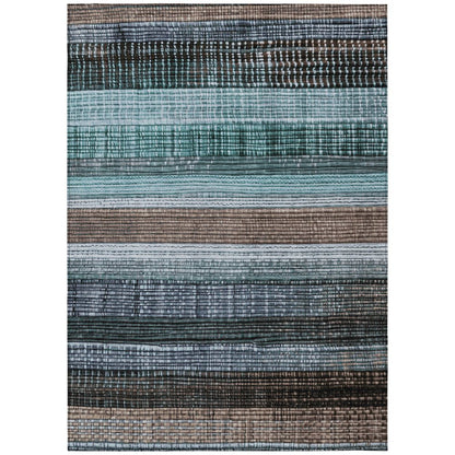 Machine Washable Indoor/Outdoor Chantille Teal 8' x 10' Rug