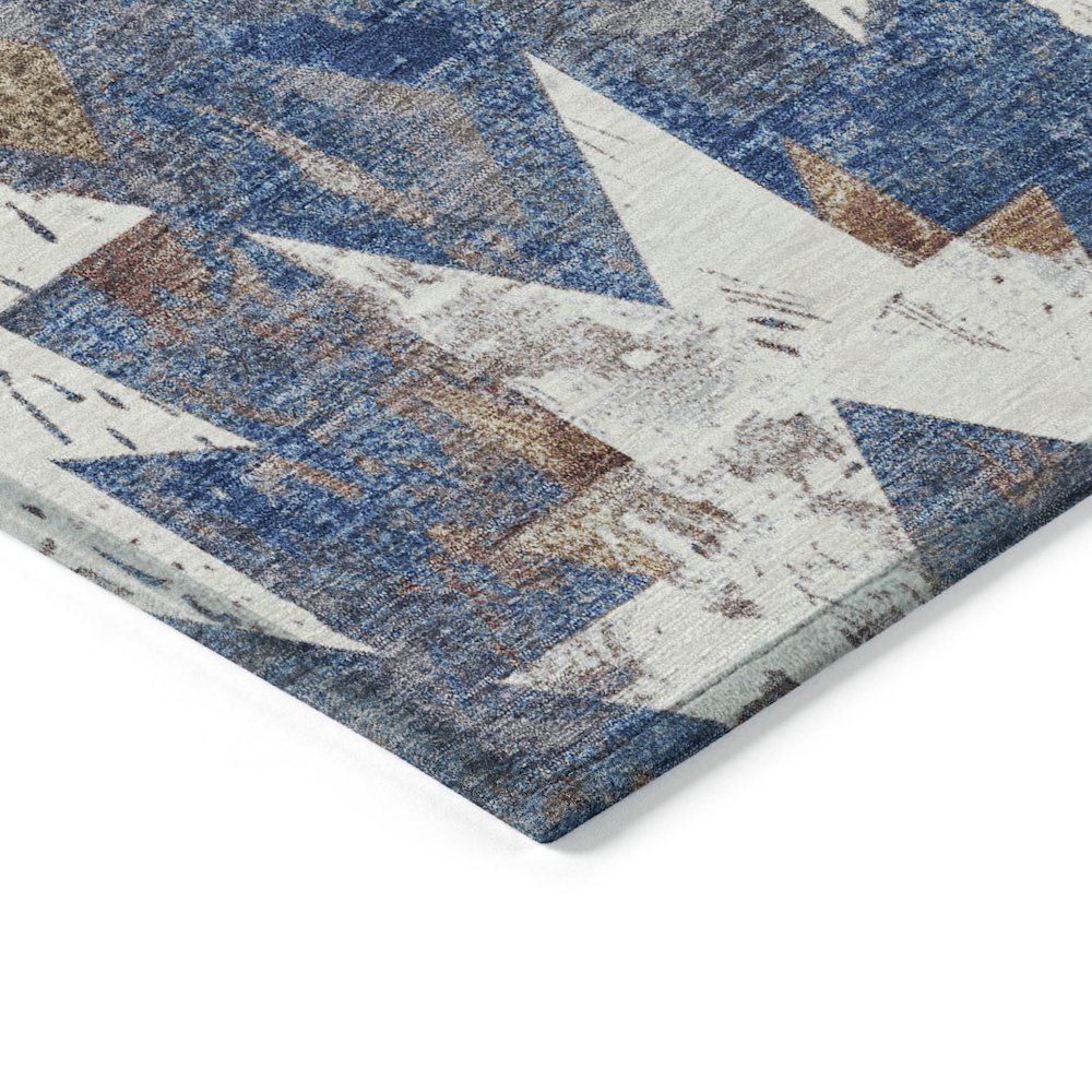 Machine Washable Indoor/Outdoor Chantille Blue 3' x 5' Rug