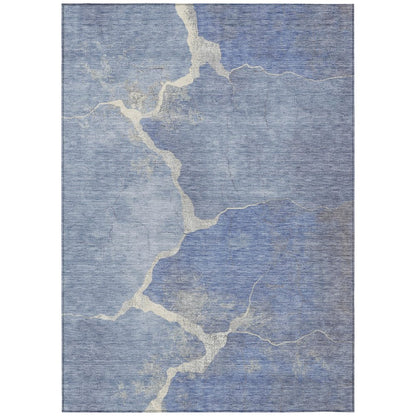 Machine Washable Indoor/Outdoor Chantille Denim 8' x 10' Rug