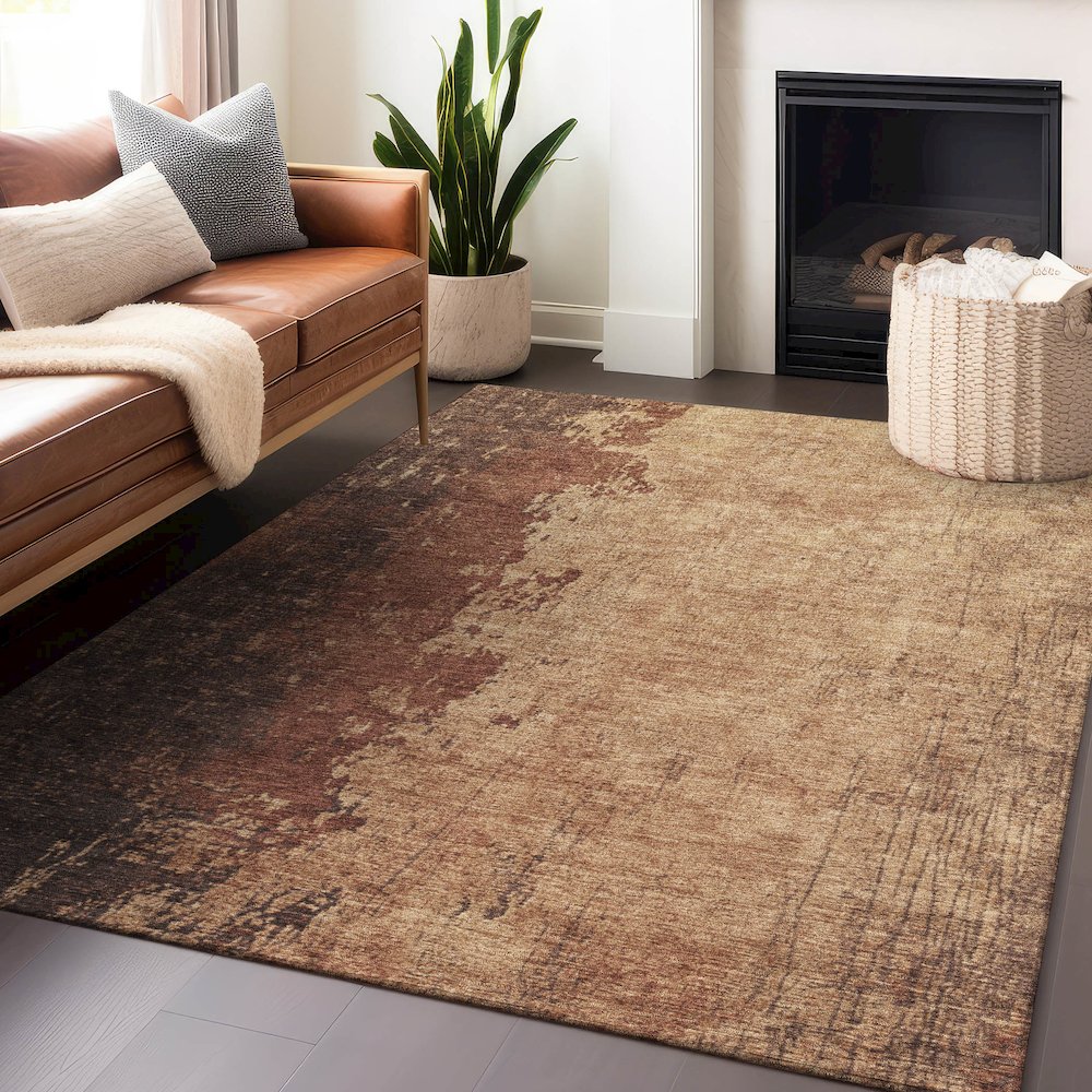 Machine Washable Indoor/Outdoor Chantille Paprika 8' x 10' Rug