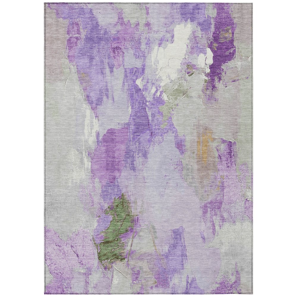 Machine Washable Indoor/Outdoor Chantille Purple 8' x 10' Rug
