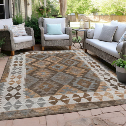 Machine Washable Indoor/Outdoor Chantille Copper 8' x 10' Rug