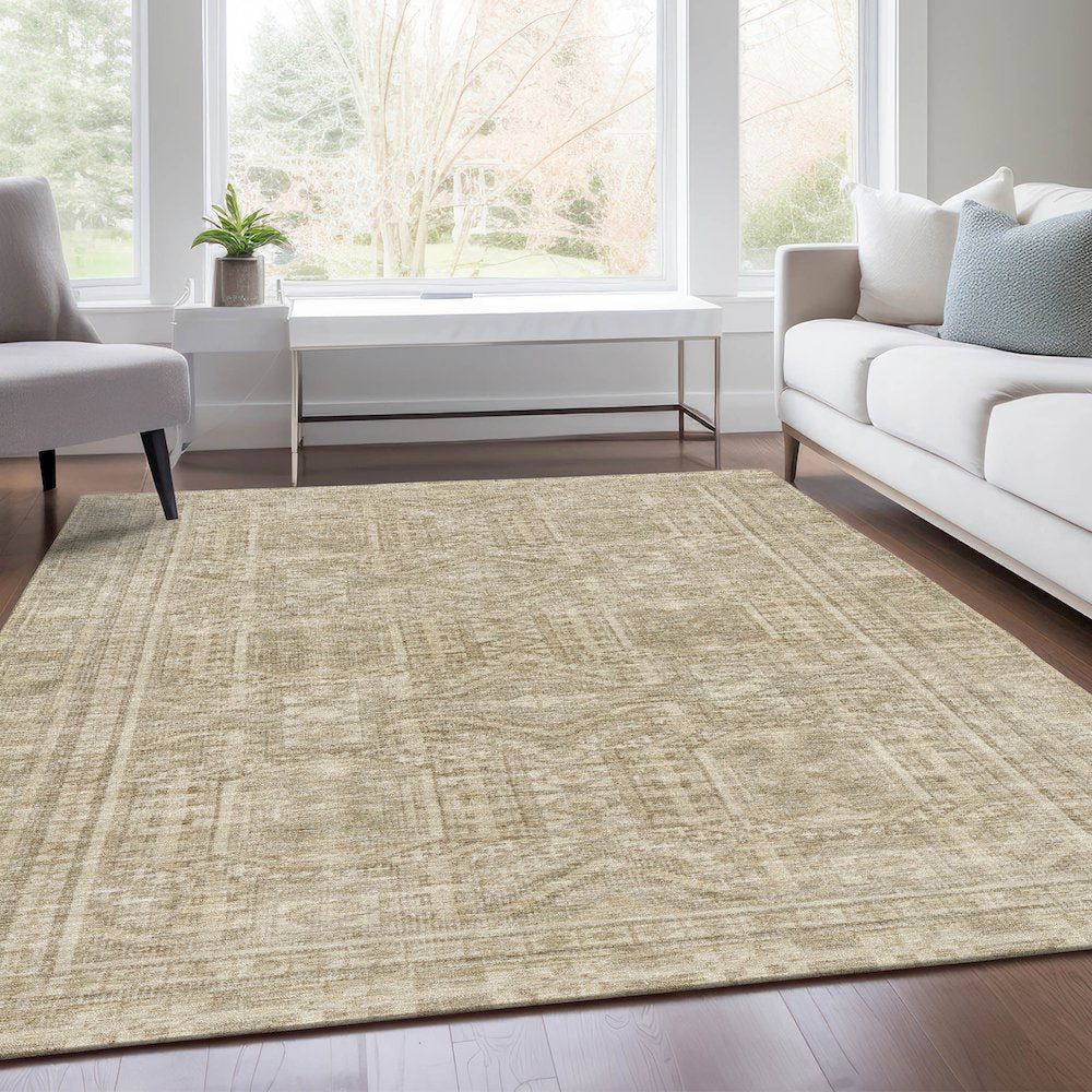 Machine Washable Indoor/Outdoor Chantille Beige 8' x 10' Rug