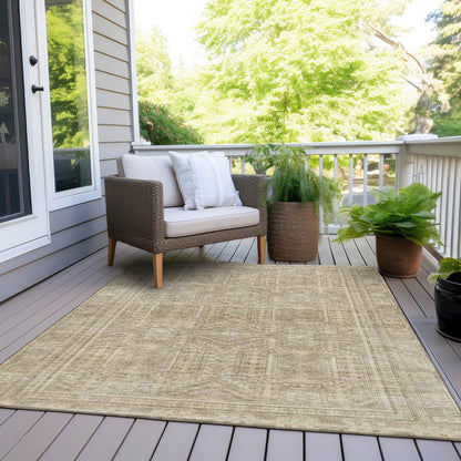Machine Washable Indoor/Outdoor Chantille Beige 8' x 10' Rug